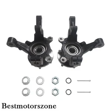 Pair Front Steering Knuckles and Wheel Hub Bearings for 2007-2012 Dodge Caliber