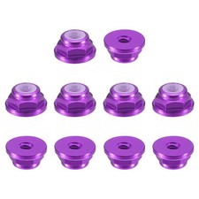 Nylon Insert Hex Lock Nuts, 10pcs - M2x0.4mm Self-Locking Nut(Purple)