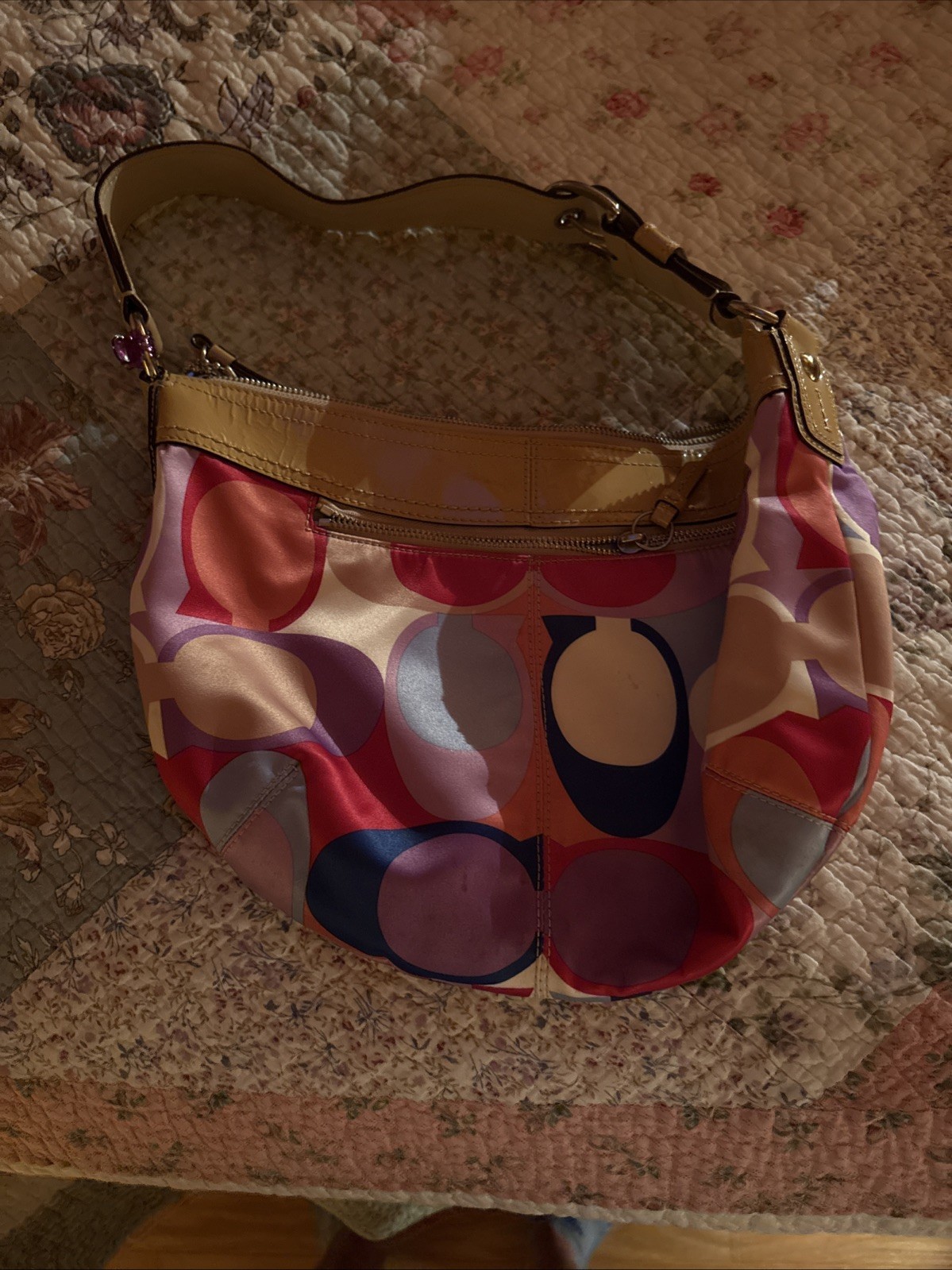 Coach Multicolor Circle Patchwork Canvas & Leathe… - image 2