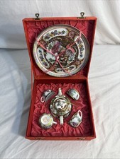 Vintage miniature Chinese hand decorated porcelain teaset, artist signed