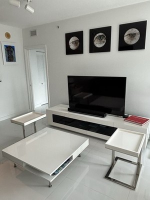 White center table and two side tables 