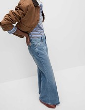 Marks & Spencer Womens Cotton Kick flare Jeans in Med Blue Denim - M&S