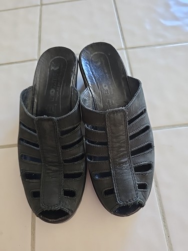 Romika Women Open Toe Shoe Mule Slip On Leather Soft Suade Size 36 EUR 6 1/2 US - Picture 9 of 10