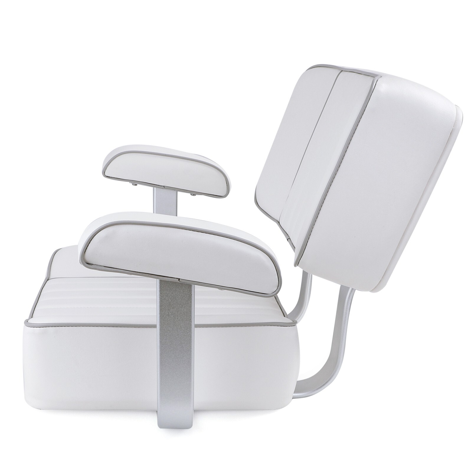 NORTHCAPTAIN Pontoon Captain Bucket Seat with Armrest,White/Grey Piping