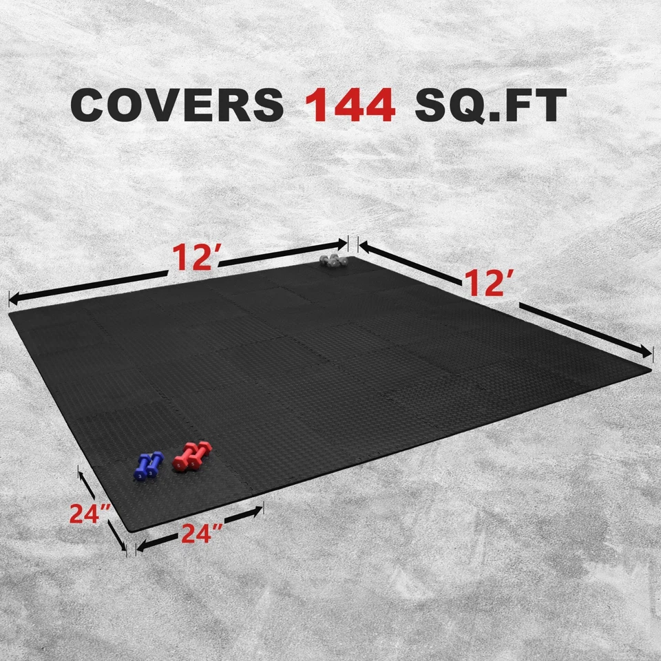 XPRT Fitness Exercise Puzzle Mat Interlocking Foam Gym Floor Tiles 1/2" Thick - Image 2 of 4
