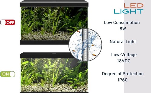 **BRAND NEW** White Fish Tank Aquarium with Stand, Heater, Filter, Led & More - Picture 5 of 10