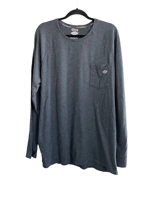 Dickies Performance Men's Long Sleeve Shirt Pocket Tee Gray Big Tall Size  2XLT