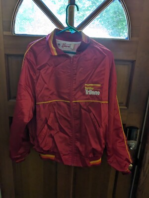 Vintage 80s Trilene Fishing Line Satin Jacket XL Excellent Condition