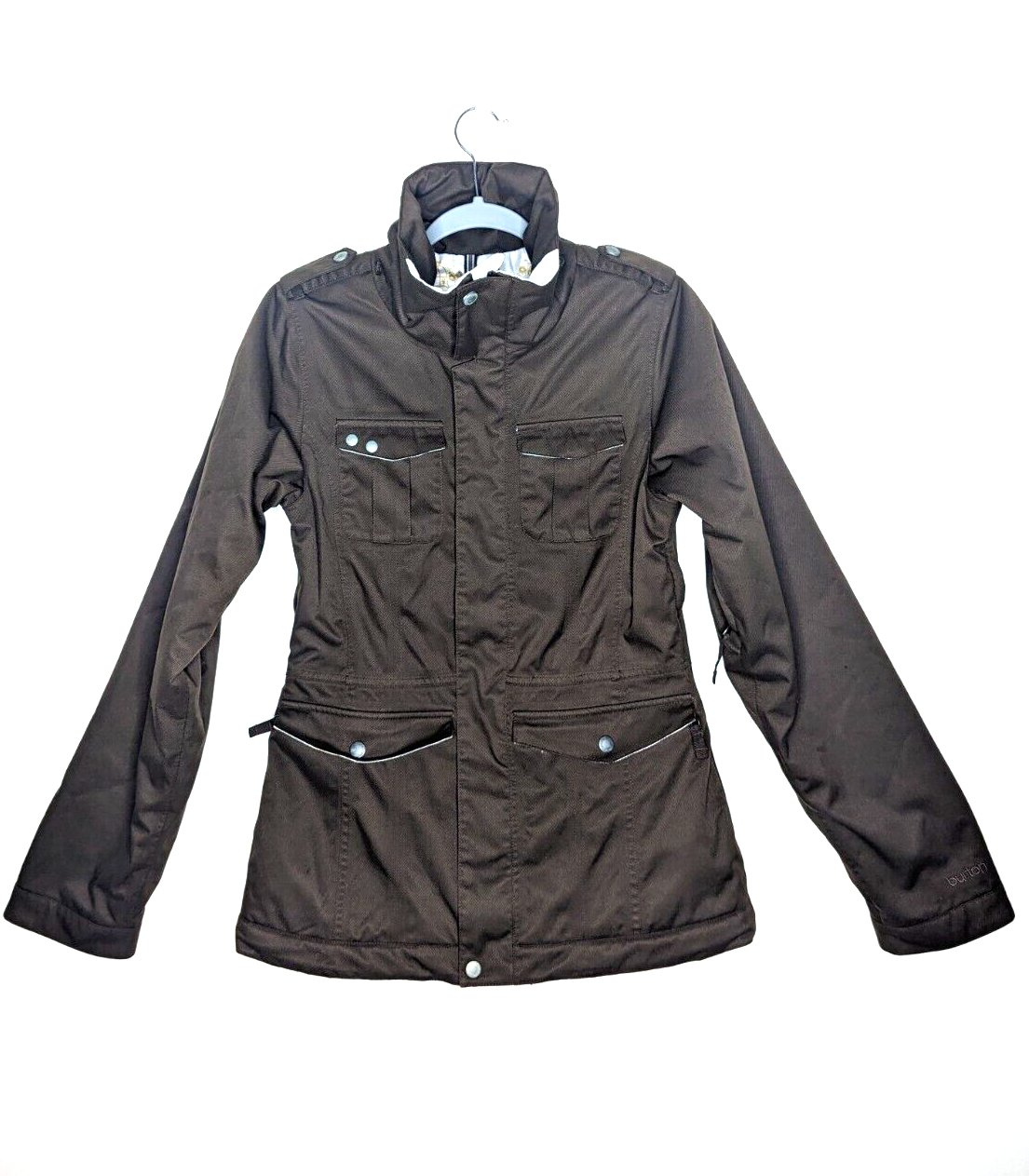 Burton Dryride Jacket Womens Small Brown Snowboard Ski White Collection No Hood eBay