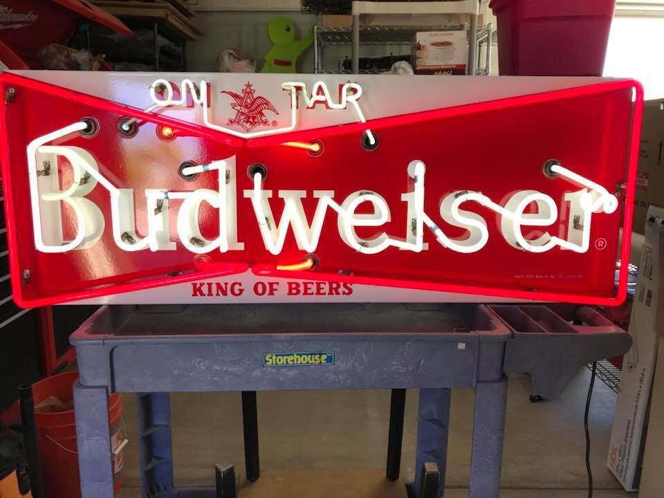 Budweiser 1950's Neon Vintage Porcelain Sign | eBay
