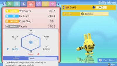Pokemon Brilliant Diamond Shining Pearl 6iv Shiny Elekid Max EV