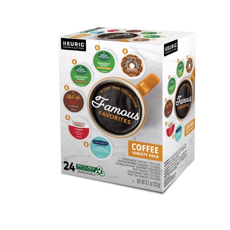 Keurig, Famous Favorites Variety Pack Medium Roast K-Cup Coffee Pods, 24 Count
