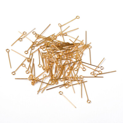 200pcs Brass Eye Pins Golden Wholesales Needles Jewery Making Findings 20x0.7mm