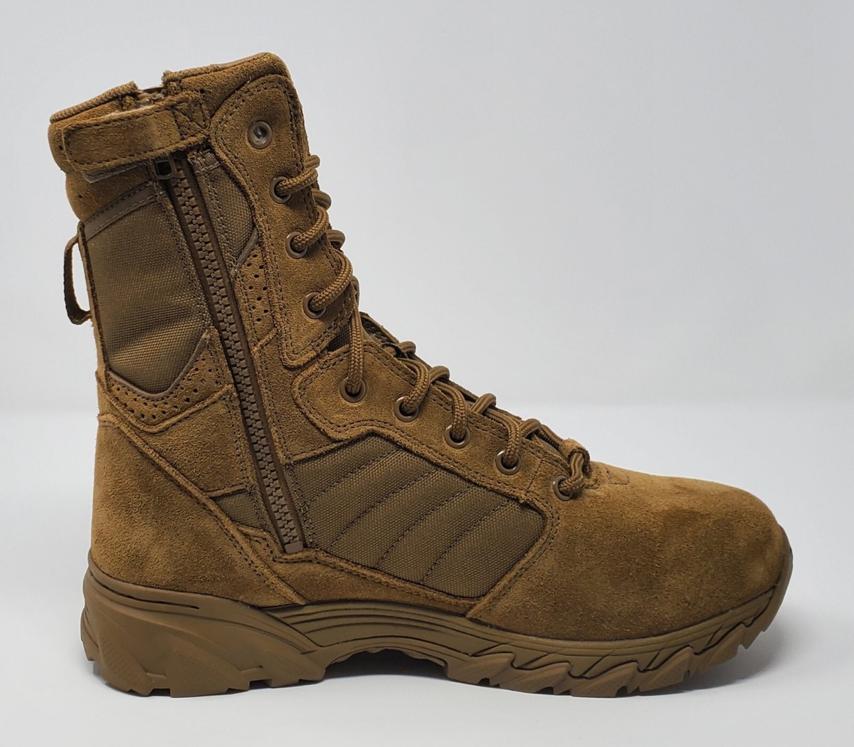 SMITH & WESSON Mens BREACH 2.0 Coyote 8in Side Zip Boots 8.5