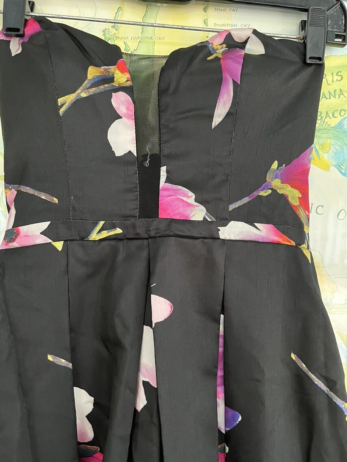 Sequin hearts black floral dress Size 0 - image 2