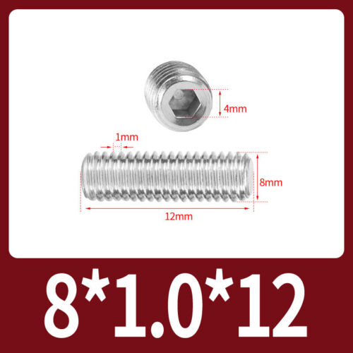 Flat Point Grub Screws Stainless Steel Fine Thread Pitch Allen Set Screw M6-M16 - Picture 17 of 85