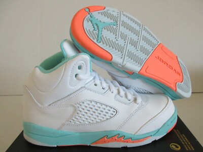 NIKE AIR JORDAN 5 RETRO (PS) WHITE-CRIMSON PULSE-LIGHT AQUA
