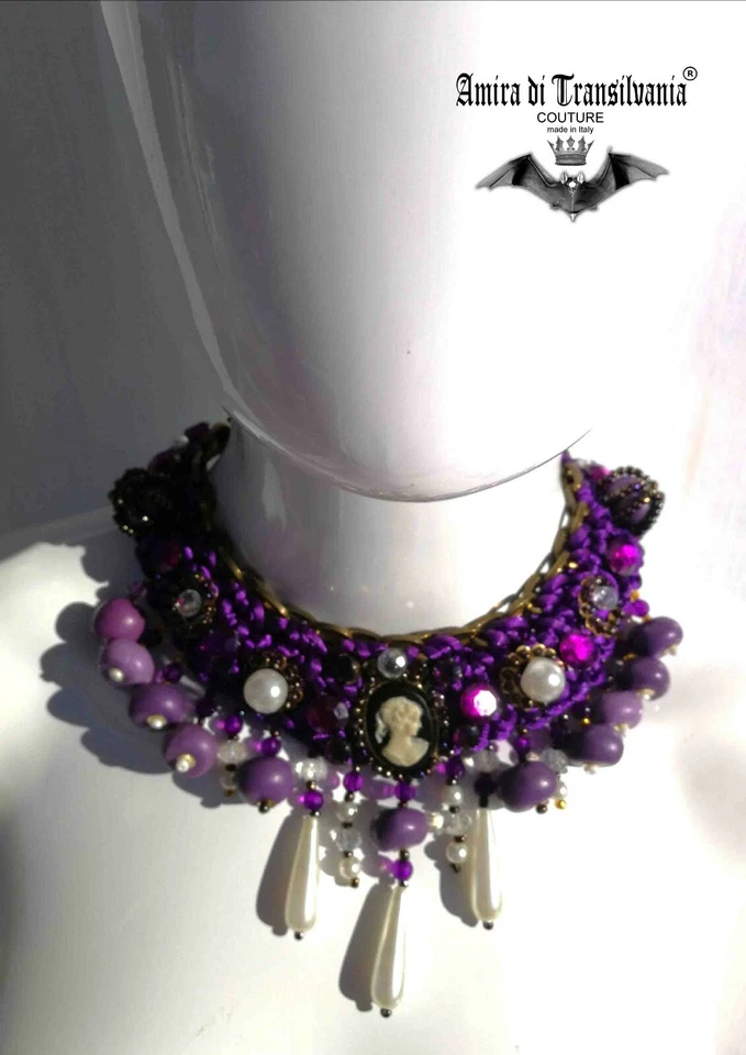 victorian choker collier antique necklace vintage cameo medalion antique jewelry - Image 2 of 4