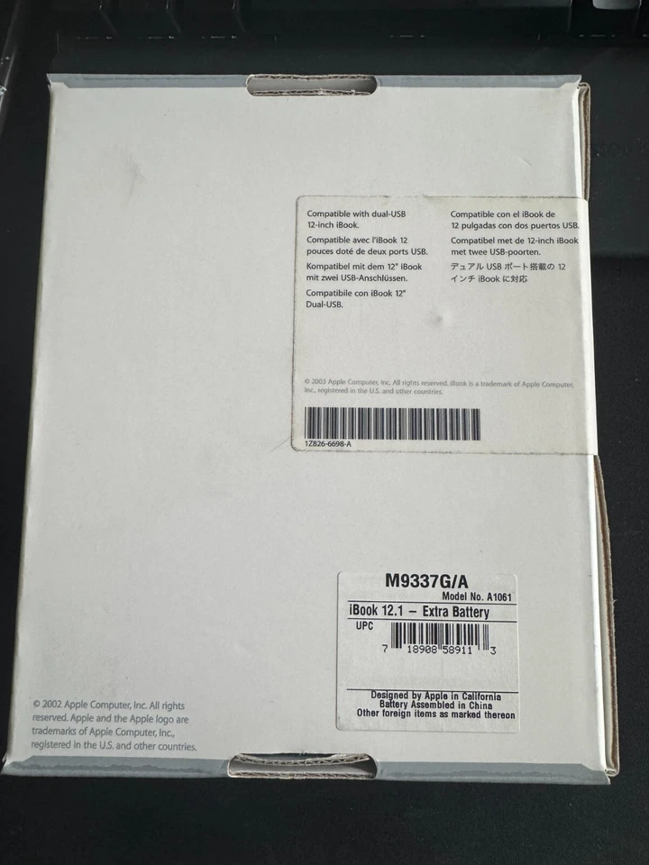🔥 正品 Apple iBook G3 G4 12 英寸电池 全新!!! 密封!!! 超级罕见! A1061 — 第 3/3 张图片