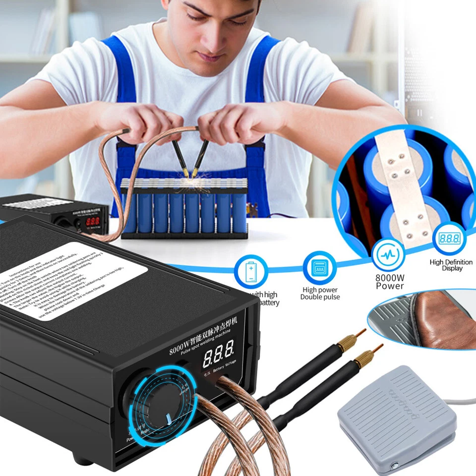 MARKENLOS 5000W 8000W Akku Punktschweißgerät Spot Welder für 18650 Batterie Punktschweißen