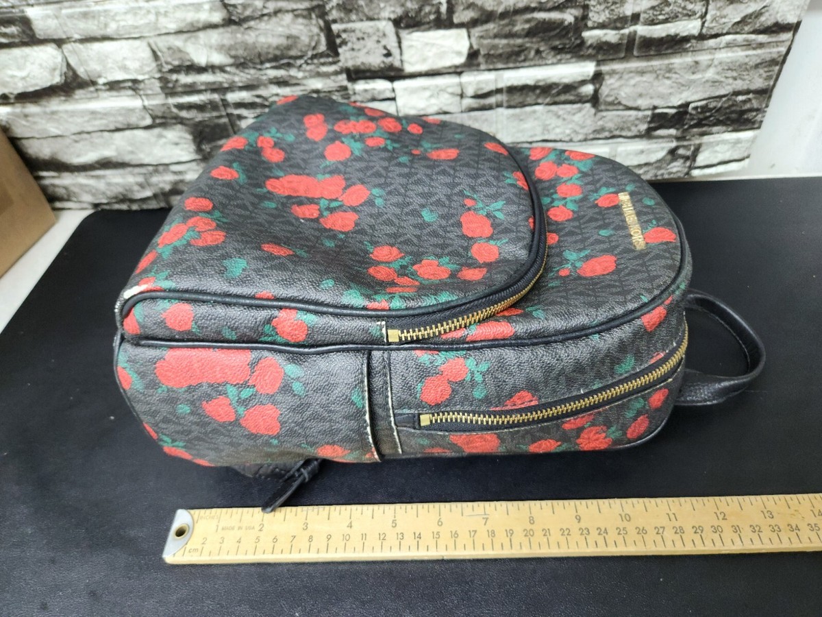 Micheal Kors floral abbey backpack Leather Backpack Purse Michael Kors Abbey Black Backpack  main image 3