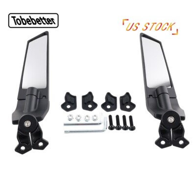 New Adjustable Rear View Side Mirrors Wind Swivel Wing For Honda VFR 800 Black