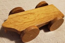 Hand Carved Small Wood Cart 7.5" Long 3.5" Tall