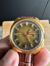 Vintage RARE BEAUTIFUL WATCH CHAIKA AU 10 GOLD PLATED 17 JEWELS  2628 H NR DAY D