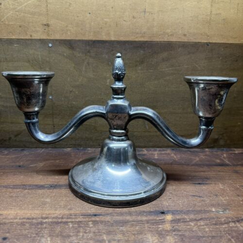 Vintage Academy Silver on Copper Candle Holder Candelabra Candle Stick - Picture 3 of 18