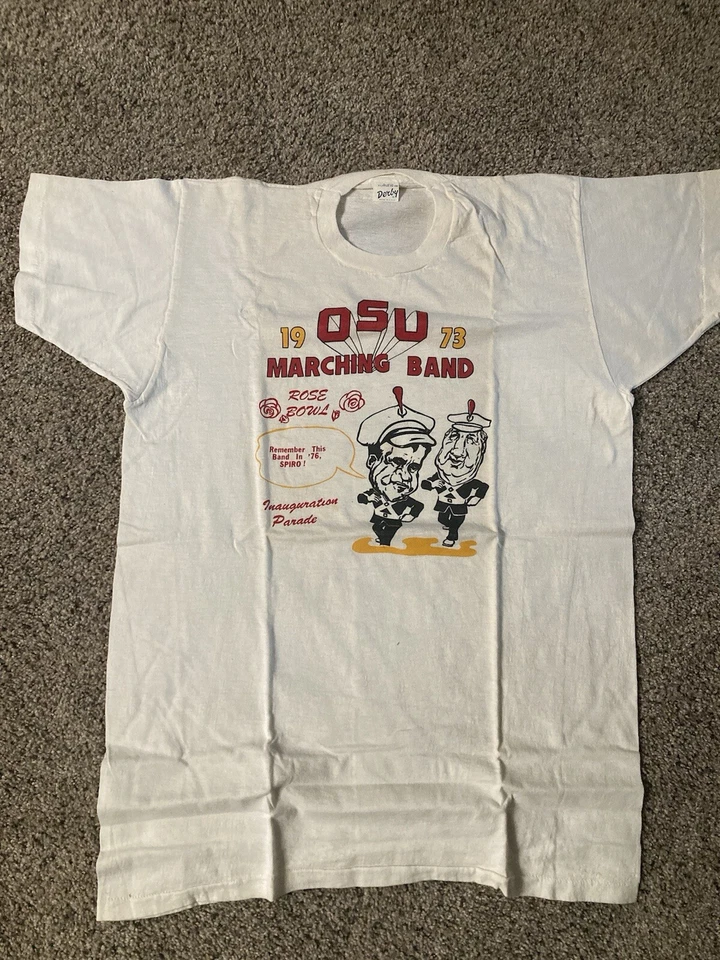 Camiseta RARA 1973 Ohio State Marching Band Rose Bowl Desfile de inauguración y PIN Foto 4 de 4