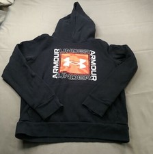 Under Armour Sweater Youth Kids Black Large Pullover Cold Gear Hoodie Pocket