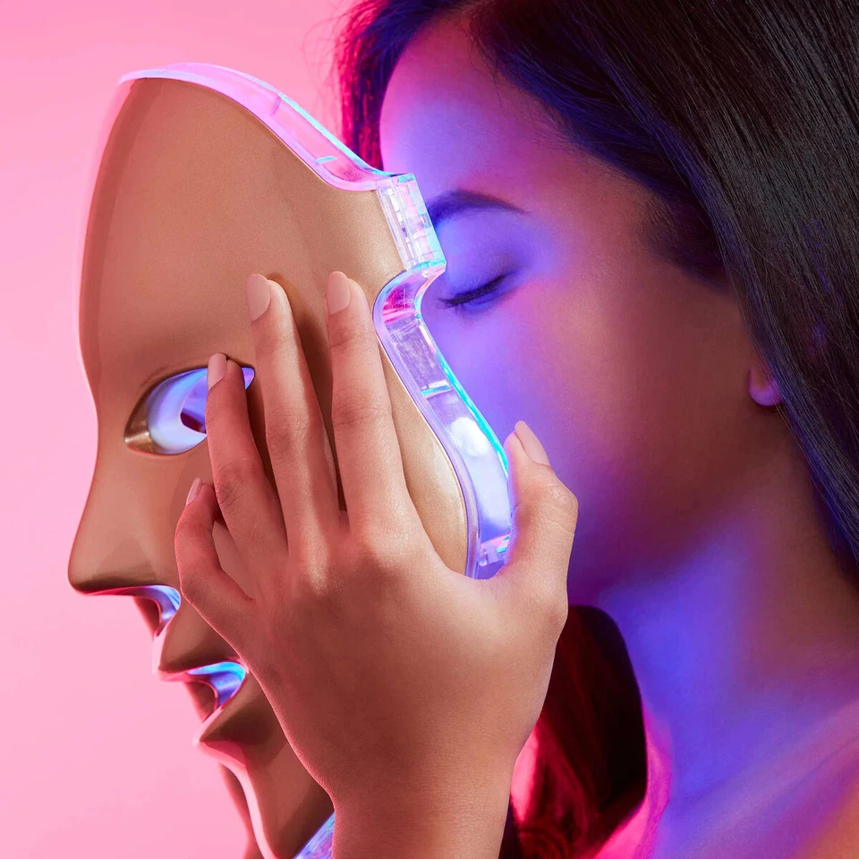 MZ Skin LED Light Therapy Golden Facial Treatment Device Face Mask