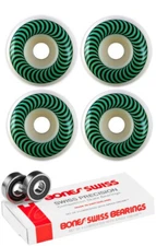 Spitfire Skateboard Wheels 52mm Classics With Bones Swiss Bearings
