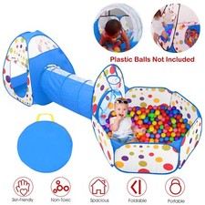 3 in 1 Children Crawl Tunnel Tent Kids Play Tent Ball Pit Kids Play Christmas US