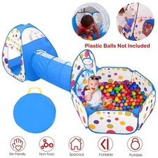 3 in 1 Children Crawl Tunnel Tent Kids Play Tent Ball Pit Kids Play Christmas US