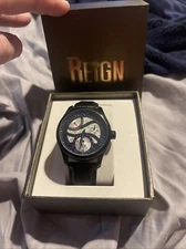 Reign Bhutan Leather-Band Automatic Watch