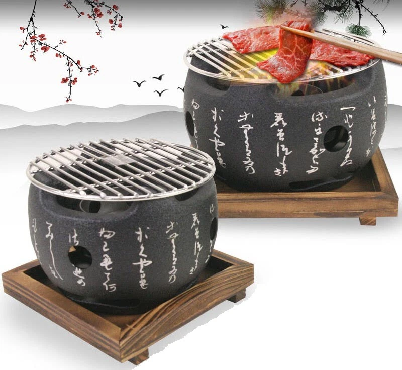 HIGOSHI Japanese Portable Cooking TEBURU ROUND Table Top Charcoal Mini BBQ grill