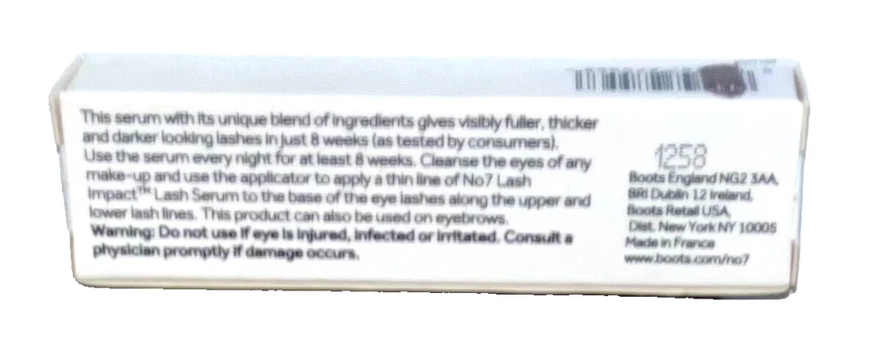 Suero de pestañas No7 Lash Impact para pestañas más llenas, gruesas y oscuras 0,20 oz Foto 2 de 3