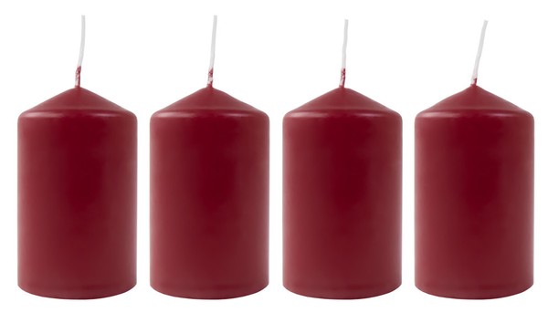 Adventskranzkerzen Bordeaux 4Er-Set Weihnachtskerze Stumpen Wachskerze 50X80Mm-image