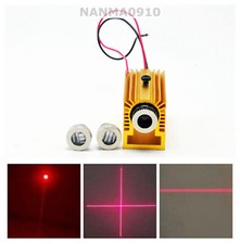 Dot/Line/Cross 10mW 650nm Red Laser Module Diode Lights w 12mm Heat Sink Holder