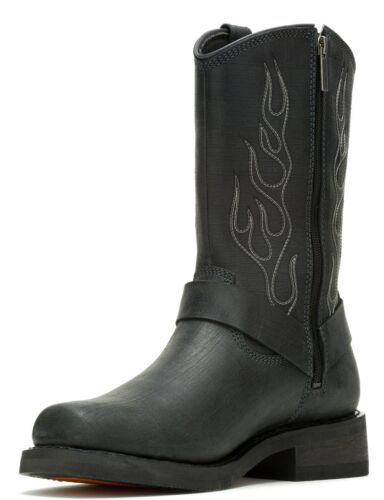Harley-Davidson Men's Hustin West 11-Inch Black Motorcycle Boots, D93865 - Picture 2 of 4