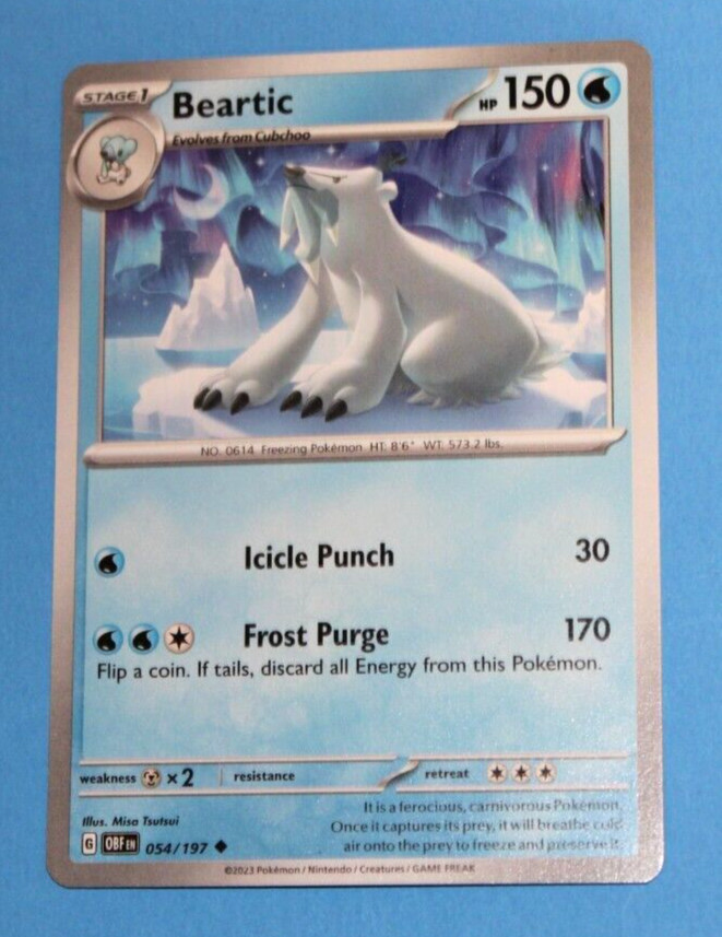 Pokemon Card 054/197 Beartic Stage 1