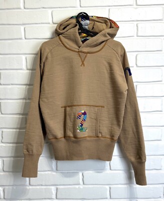 EVISU VINTAGE WOOL COTTON HOODIE WOMEN SZ L Y2K