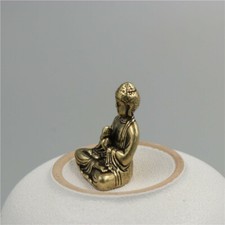 Brass Buddha Statue Mini Figurines Key Pendant Blessing Ornaments Feng Shui