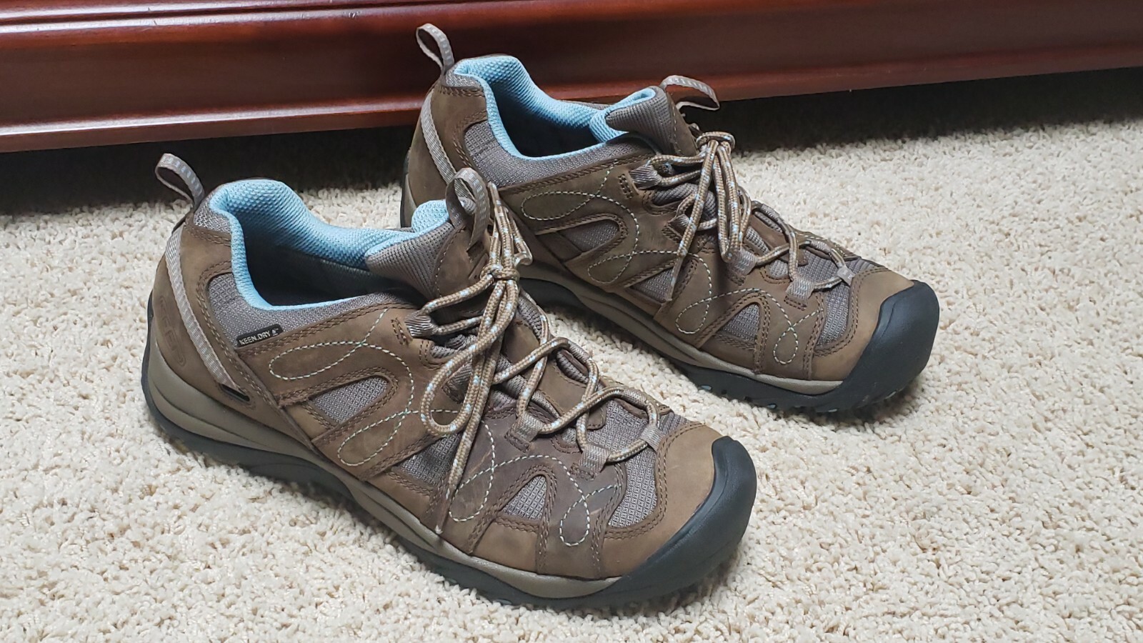 Scarpa da trekking Keen 52001 SHBL Shasta blu trail donna taglia 8 5 pelle scamosciata marrone