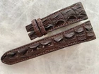 22mm/18mm Brown Alligator Crocodile Print Leather Watch Strap Band