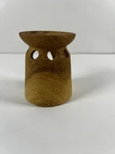 New Ceramic “Teak Wood Look” Oil Warmer  Essential Oil Burner| Rustic Spa-Style