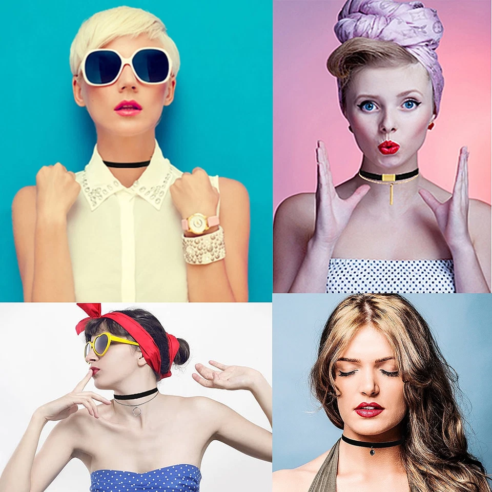 44 Piezas Gargantilla Collares para Mujer Negro Gargantilla Conjunto Tatuaje Gargantilla Collar Cla... Foto 3 de 4