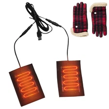 Electric USB Gloves Heater Carbon Fiber Cloth Heated Gloves Pad Thermal Mat