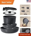 Space-Saving 5-Piece Induction Cookware Set - Non Toxic & Dishwasher Safe
